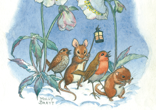 A Procession of Mice and Robins Through the Snow 
